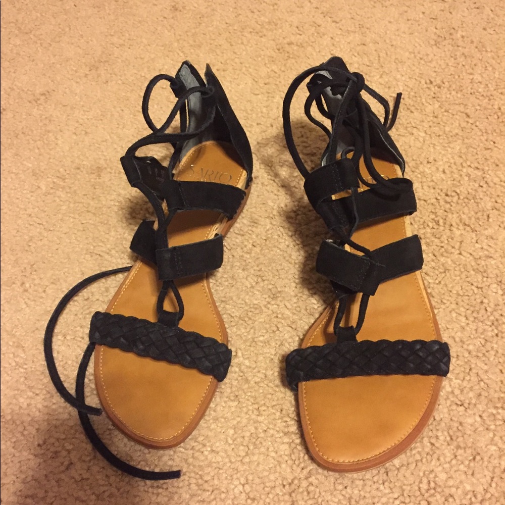 Franco sarto size 7 brand new black suede sandal